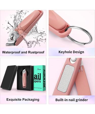 Jenney Slanted Edge Nail Clippers with Catcher - Professional Stainless Steel Fingernail and Toenail Cutters for Men and Women - Buy Online on GoSupps.com