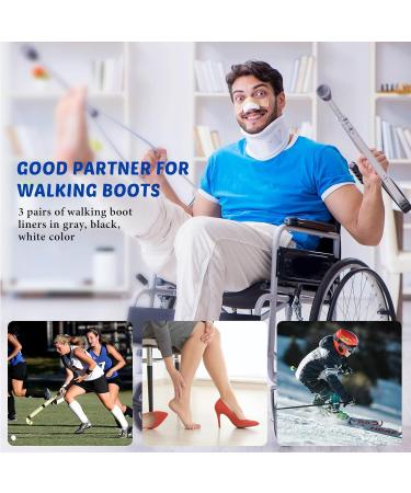 Buy 3 Pair Replacement Sock Liners - Breathable Compression Walking Boot Socks for Men & Women | Fits Most - Black Gray White - Buy Online on GoSupps.com