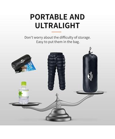 Naturehike Down Pants Men's Women's Puffy Pants Winter Warm Outdoor Men Women Ski Snow Pants Camping Hiking Pants - Black With Pocket - S - Buy Online on GoSupps.com