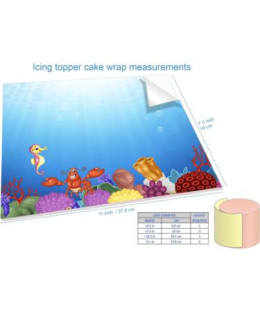 UNDER THE SEA LIFE WRAP AROUND EDIBLE CAKE TOPPER ICING SHEET DECORATION 3 SHEETS - Buy Online on GoSupps.com