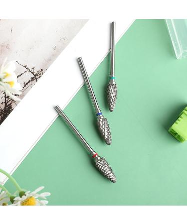Dimeho 3 Pack Nail Drill Bits Set Professional Cuticle Remover Tungsten Electric Nail File Bit Nail Art Shapen Remove Tool Replacement Accessories for Manicure Pedicure Home Salon - Buy Online on GoSupps.com