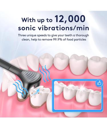 Electric Dental Flosser | 3 Modes 50 Replacement Heads & Tongue Cleaner - Best Power Flosser for Teeth Care - Buy Online on GoSupps.com