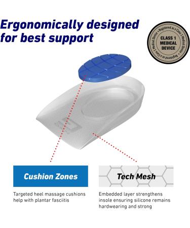 Neo G Silicone Gel Heel Cushion Pads - Large Size for Plantar Fasciitis & Achilles Tendonitis Relief - Buy Online on GoSupps.com