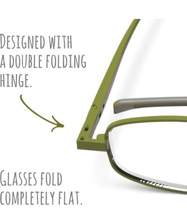 IF Compact Lenses Readers - Slim Flat-Folding Unisex Reading Glasses in Olive | +1.5 Strength - International Shipping Available - Buy Online on GoSupps.com