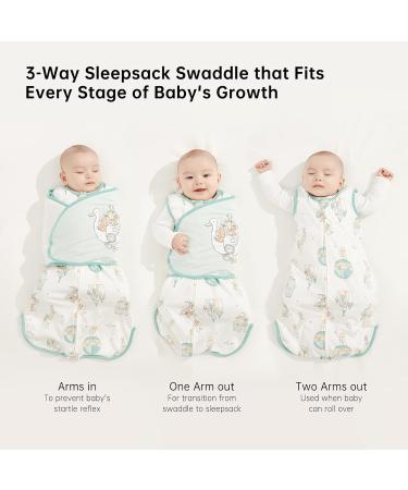 Duomiaomiao Baby Sleeping Bag Swaddle | Premium Cotton | 3-Way Adjustable Wearable Blanket | Butter Soft Sleep Sack for Newborn Babies 0-6 Months | Infant Boy Girl Animal Travel | 66cm - Buy Online on GoSupps.com