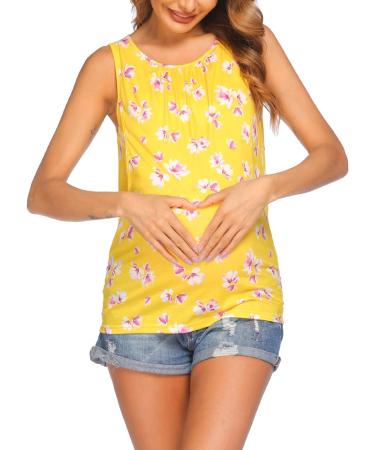 UNibelle Maternity Nursing Tank Top | Double Layer Sleeveless Pregnancy Shirt | S-XXL Sizes (3pcs_pattern 6) - Buy Online on GoSupps.com