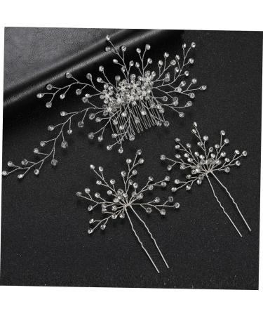 Beavorty 2 Sets Bridal Headwear Bridal Hair Pins for Wedding Rhinestone Bridal Comb Rhinestone Hair Headpiece Hair Barrettes Tiara Wedding Headdress Rhinestones Hair Comb Bride Zinc Alloy - Buy Online on GoSupps.com