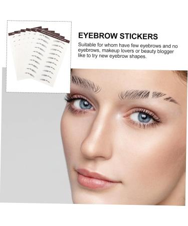 DOITOOL 6pcs Eyebrow Stickers Authentic Eyebrows Black False Eyebrows Cosmetics Transfer Stickers Hair 4d 6X1X0.1CM Brown - Buy Online on GoSupps.com