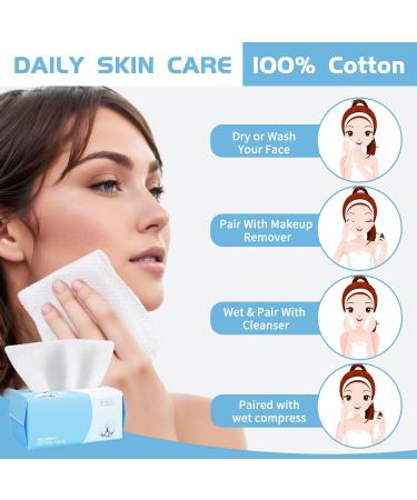 400 Dry Cotton Pieces - Gentle Baby Towels & Makeup Cloths for Sensitive Skin | Perfect for Family Trips & Outdoor Care - 4-Pack - Buy Online on GoSupps.com