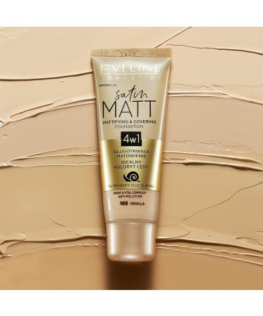 Eveline Cosmetics Satin Matt Matting Satin Matt Matting & Covering Prime Minister Face 30ml No.101 Ivory - Buy Online on GoSupps.com