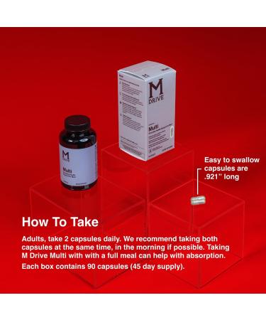 Mdrive Multivitamin for Men, Daily Multivitamin - Immune Health Support from Zinc, Selenium, Manganese & Vitamin D, Enzymes for Digestive Support, CoQ10 for Energy and Vitamin K2, 90 Capsules - Buy Online on GoSupps.com