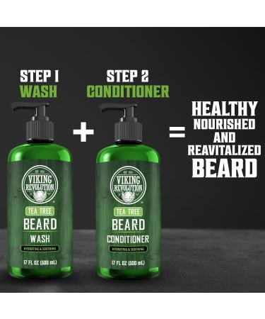 Viking Revolution Tea Tree Beard Conditioner for Men - Natural Beard Softener with Argan & Jojoba Oil | Strengthen & Moisturize Beard Care (17oz - Buy Online on GoSupps.com