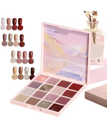 Solid Gel Nail Polish Gel Nail Polish Palette 16 Color Gel Nail Cream Palette - Solid Gel Nail Polish Manicure Glue for Women and Girls Nail Design - Buy Online on GoSupps.com