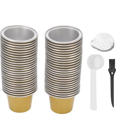  Srliya Srliya 50pcs Aluminum Foil Pays with 50pcs 15ml Coffee Capsules Coffee Sprouts Seal Lids Stickers with Spoon and Brush (Gold) - Buy Online on GoSupps.com