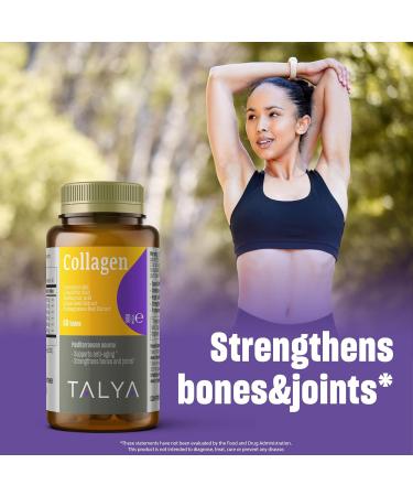 TALYA Collagen Pills with Hyaluronic Acid + Vitamin C | Hydrolyzed Collagen for Women & Men | Hair Skin and Nails | Non-GMO | 60 Capsules - Buy Online on GoSupps.com