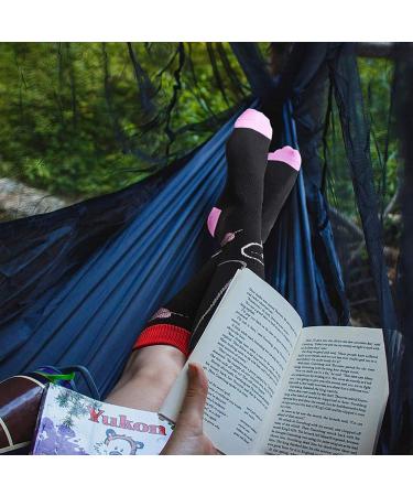 LEOSTEP Compression Socks (4 Pair) for Men & Women - Non-Slip Long Tube Stocking for Running, Nursing, Travel - 20-30 mmHg, L-XL, Multi-Colored - Buy Online on GoSupps.com