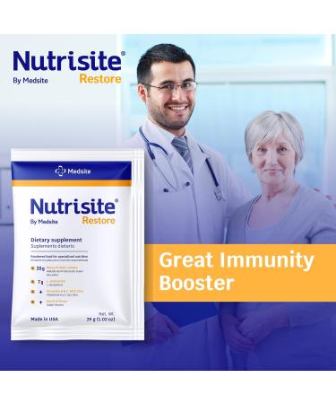 Nutrisite Restore Powder for Wound Healing - Whey Protein L-Glutamine & Vitamins A C Zinc - Gluten & Saccharose Free - 1.02 Oz (Pack of 1 - Buy Online on GoSupps.com