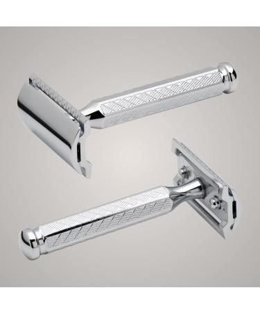 Merkur 42C Classic Razor | Hexagonal Handle | Gloss Chrome | Three-Part Closed Comb | Ideal for Wet Shaving | Made in Germany - Buy Online on GoSupps.com