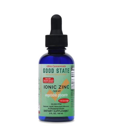 Good State Liquid Ionic Zinc Concentrate Made with Vegetable Glycerin | 15 mg per Serving | 118 Servings | Immune Support | Vegan Friendly