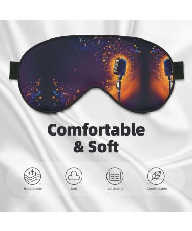 Microphone with Music Note Print Double-Sided Eye Mask Soft and Light Blocking for Enhancing Sleep Quality - Buy Online on GoSupps.com