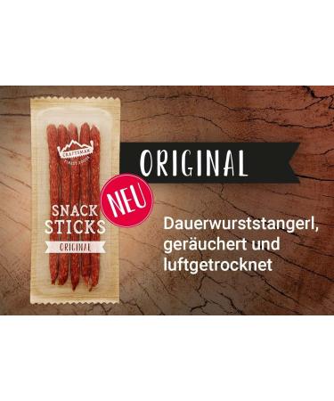 Craftsman Snack Sticks Original - 10 Packs of 45g | Hearty Mini Salami & Smoked Sausage Snacks | Perfect On-the-Go Meat Snack - Buy Online on GoSupps.com