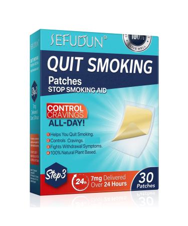 7mg Quit Patches Step 3 Stop Aids 30 Patches Safe and Effective Anti-Stickers Reduce Cravings and Withdrawal Symptoms
