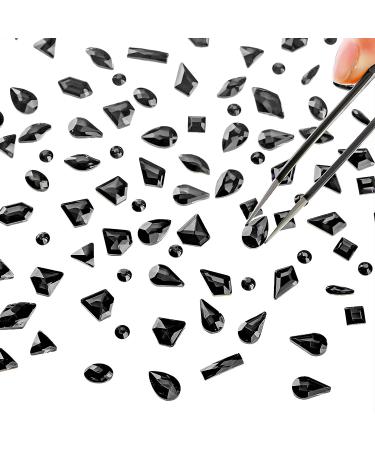 120 Multi Shapes Gems & 3000 Round Rhinestones with Tools - Nail Art Crystal Set (Black) - Buy Online on GoSupps.com