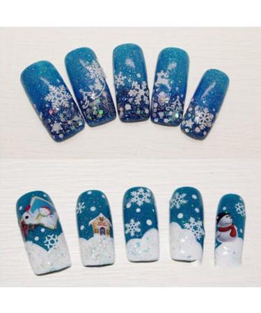 Frcolor 12 Sheets 3D Nail Stickers Christmas Snowflake Nail Art Stickers Nail Art Slices Glitters DIY Decorations - Buy Online on GoSupps.com