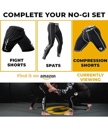 Gold BJJ Jiu Jitsu Compression Shorts - Black Medium | Base Layer for Gi & No-Gi Grappling | Martial Arts - Buy Online on GoSupps.com