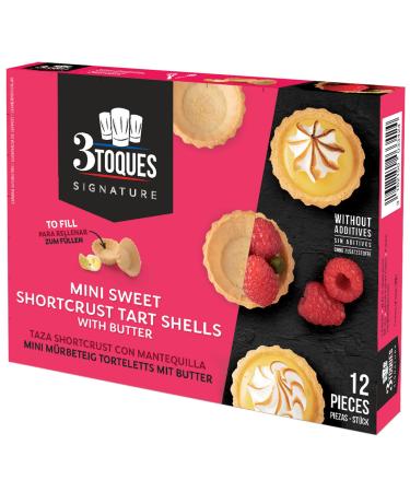 3 Toques Mini Sweet Shortcrust Tart Shells with Butter - 16x12