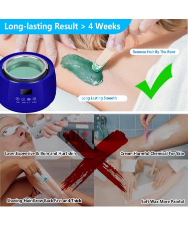 JDNgejunrong Painless Home Waxing Kit for Women - Professional Hair Removal for Face, Legs, Eyebrows, Brazilians & More in Blue - Buy Online on GoSupps.com