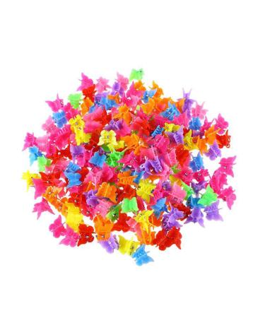 JLTPH Girls 100 Pcs Mini Butterfly Hair Clips Claw Barrettes Cute Hair Accessories Assorted Color Beautiful Bulk Small Mini Butterfly Hair Clips for Women Lady