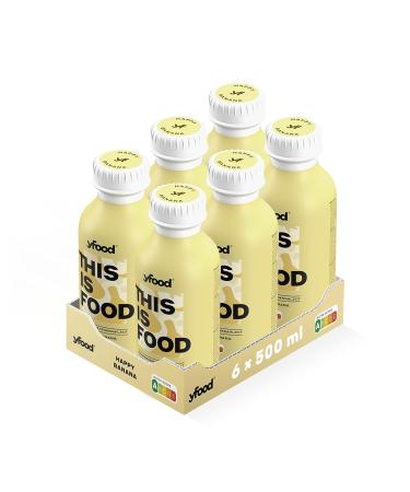 Yfood Drink Happy Banana | Delicious On-the-Go Meal | 33g Protein 26 Vitamins & Minerals | 6 x 500ml | 1.50 Pfand Included - Buy Online on GoSupps.com