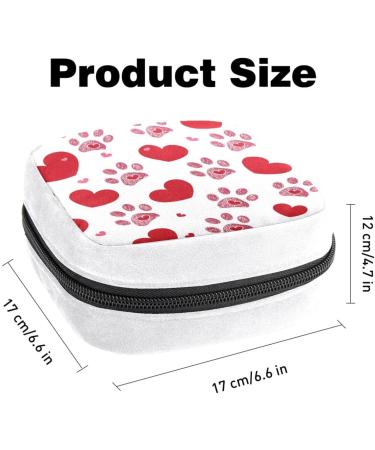 GIAPB Sanitary Napkin Storage Bag | Period Tampon Makeup Pad Pouch | Dog Paw Print and Heart Color2861 - Buy Online on GoSupps.com