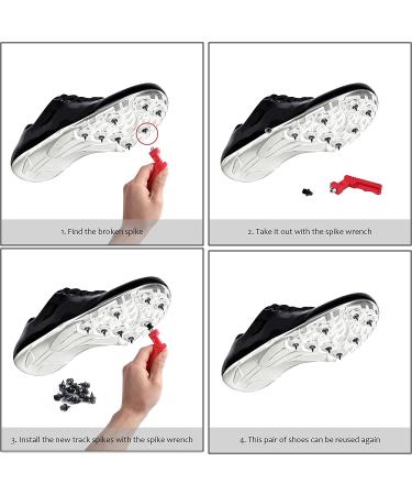VOCOOL 1/4 Stainless Steel Track Spikes - 100 PCS with Spike Wrench - Black/Silver - Buy Online on GoSupps.com