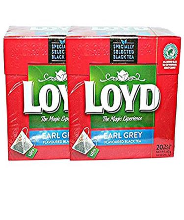 Loyd Earl Grey Tea |No Calories | Fat Free | l Healthy Beverage | Rich in Antioxidants | Each Box Contains 20 Teabags -40gram Pack ( Pack of 02)