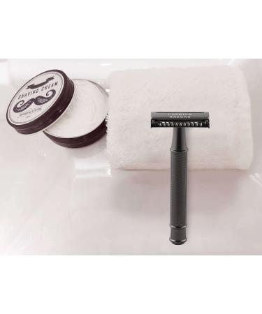 Fac n Vintage Long Handle Double Edge Safety Razor + 50 Platinum Japanese Stainless Steel Blades - Butterfly Open Shaving Razor for Smooth Wet Shaving - 200+ Shaves - Buy Online on GoSupps.com