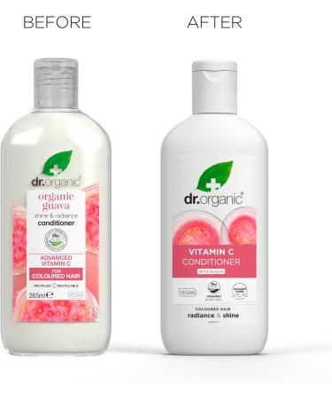 Dr Organic Guava Conditioner Vitamin C Coloured Hair Mens Womens Natural Vegan CrueltyFree Paraben & SLSFree Organic 265ml Packaging may vary - Buy Online on GoSupps.com