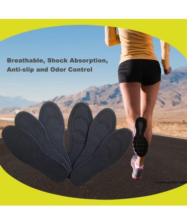 Black Leather Insoles for Men's Boots | Nonslip Thin Shoe Pads with Activated Carbon | Odor Eaters | 3 Pairs (Men's US 10-10.5 - Buy Online on GoSupps.com