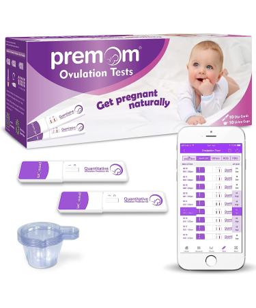 Premom Quantitative Ovulation Test Dip Card with Digital Ovulation Reader App | Numerical LH Tests - 10 Free Urine Cups Included - Buy Online on GoSupps.com