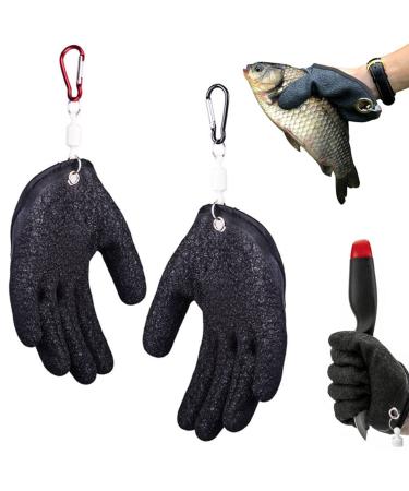 Eurmali 2Pcs Fishing Catching Gloves, Fishing Glove with Magnet Release, Fisherman Professional Catch Fish Gloves, Anti-Slip Protect Hand from Puncture Scrapes Waterproof Fishing Gloves