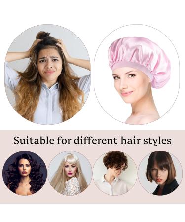 Buy 2-Piece Satin Hair Hood Set - Double-Sided Sleep Caps for Women & Girls | Breathable Bonnets in Black & Pink | Nighttime Hair Protection - Buy Online on GoSupps.com