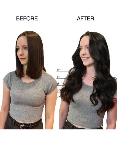Doores Real Hair Extensions Seamless - Light Dark Brown 35cm (14 inch) 7 Pieces 110g Remy Clip-In Extensions - Buy Online on GoSupps.com