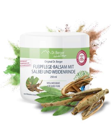 Original Dr. Berger foot care balm with sage and willow bark natural cosmetics 250ml - Buy Online on GoSupps.com