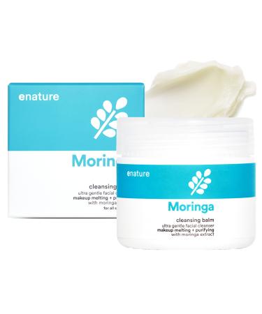 Enature Moringa Cleansing Balm 2.03 fl.oz. - Hypoallergenic Deep Makeup Sherbet Cleanser for Skin Purification  Non-Tightening Skin & Moisturization  Soft Melting Textured