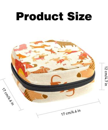 Dogs Animal Sanitary Napkin Storage Bag | Feminine Menstrual Cup Pouch | Nursing Pad Holder Tampon Bags | Portable Period Bag for Women Teen Girls | Multi-colored - 1Pcs - Buy Online on GoSupps.com