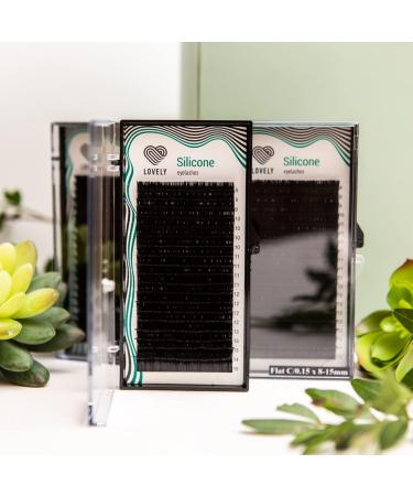 Lovely Silicone Single Eyelashes for Extensions - Black | C D L M Bend | 0.10mm Thickness 12mm Length - 16 Rows - Buy Online on GoSupps.com