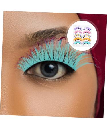 POPETPOP 5 Pairs Colored False Eyelashes Russian Strip Lashes d Curl Colorful Lash Extensions Colored Fake Lashes Colors Eye Lashes Faux Fake Lashes Natural Imitation Extend Curly - Buy Online on GoSupps.com