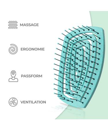 Ninabella Mini V2 Bio Hairbrush - Anti-Ziepen Brush for Long & Curly Hair | Travel-Friendly Green Hairbrush for Women & Children - Buy Online on GoSupps.com