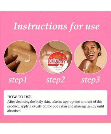 Body Gla-ze Strawberry Shortcake Fruity Moisturizing Body Gla-ze Strawberry Body Butter Skin Care Body Gla-ze Oil for Efficient Slow Down Skin Dryness and Tightness Anti-Aging & Tightens Skin - Buy Online on GoSupps.com